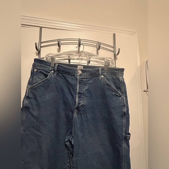 GAP Carpenter Pants button fly women’s 16 blue indigo high rise 90’s crop grunge - Picture 4 of 16